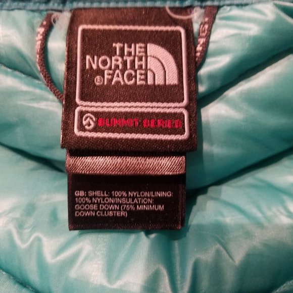 North Face Womens Small Blue Goose Down Puffer Jacket Quilted Winter Puff Coat S - Picture 6 of 9